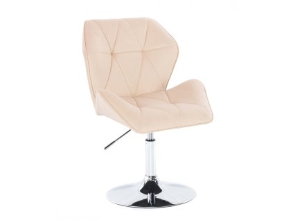 Židle MILANO MAX VELUR na stříbrném talíři - krémová
