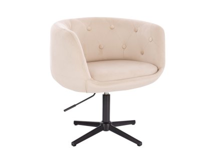 Židle MONTANA VELUR na černém kříži - krémová