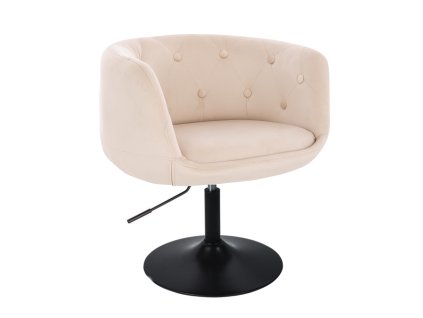 Židle MONTANA VELUR na černém talíři - krémová