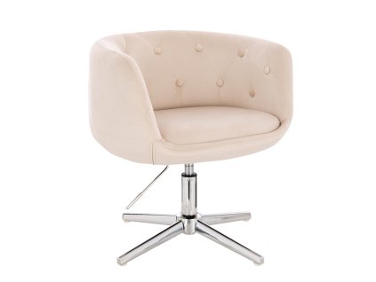 Židle MONTANA VELUR na stříbrném kříži - krémová