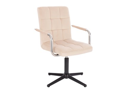 Židle VERONA VELUR na černém kříži - krémová