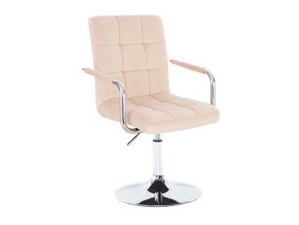 Židle VERONA VELUR na stříbrném talíři - krémová