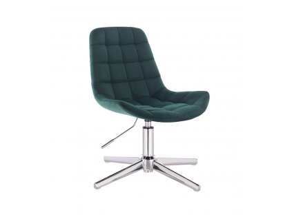 Židle PARIS VELUR na stříbrném kříži - zelená