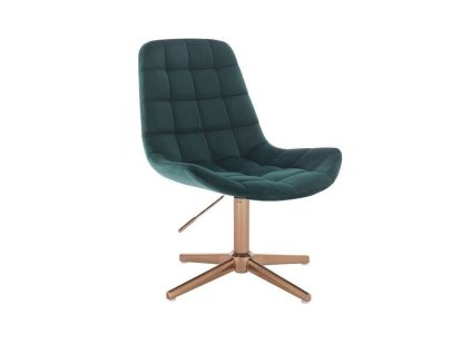 Židle PARIS VELUR na zlatém kříži - zelená