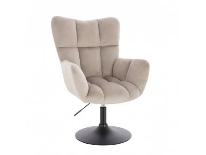Křeslo AURORA VELUR na černém talíři - latte