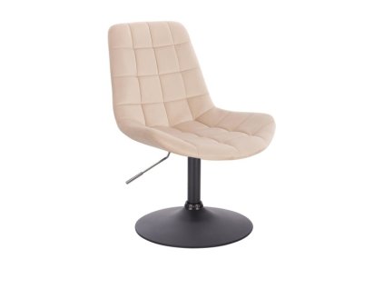 Židle PARIS VELUR na černém talíři - krémová