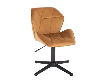 Židle MILANO MAX VELUR na černém kříži - medová