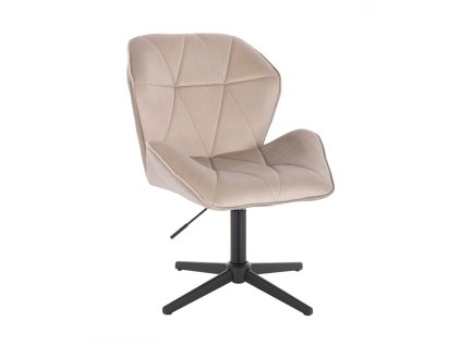 Židle MILANO MAX VELUR na černém kříži - latte