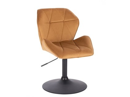 Židle MILANO MAX VELUR na černém talíři - medová