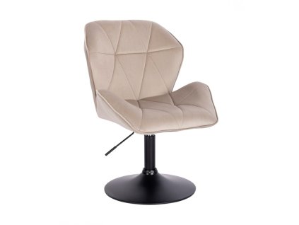 Židle MILANO MAX VELUR na černém talíři - latte