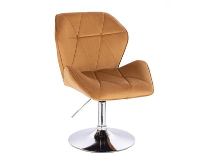 Židle MILANO MAX VELUR na stříbrném talíři - medová