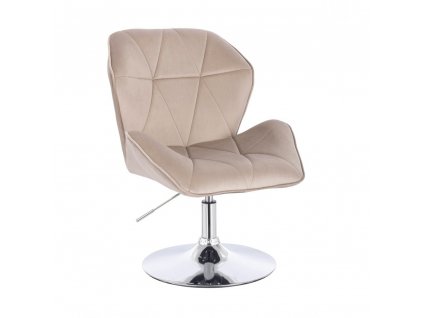 Židle MILANO MAX VELUR na stříbrném talíři - latte