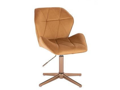 Židle MILANO MAX VELUR na zlatém kříži - medová