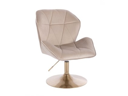 Židle MILANO MAX VELUR na zlatém talíři - latte