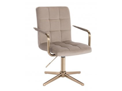 Židle VERONA GOLD VELUR na zlatém kříži - latte