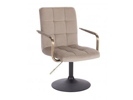 Židle VERONA GOLD VELUR na černém talíři - latte