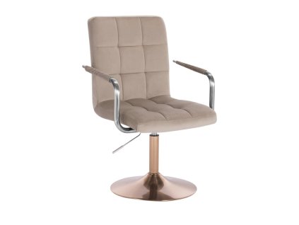 Židle VERONA VELUR na zlatém talíři - latte