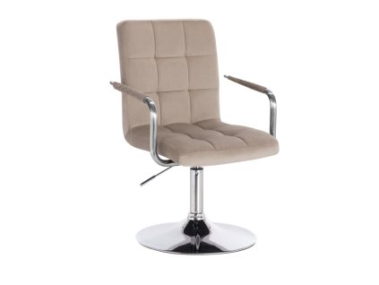 Židle VERONA VELUR na stříbrném talíři - latte