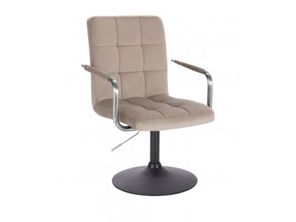 Židle VERONA VELUR na černém talíři - latte