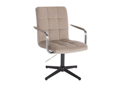 Židle VERONA VELUR na černém kříži - latte