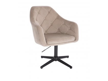 Křeslo ANDORA VELUR na černém kříži - latte