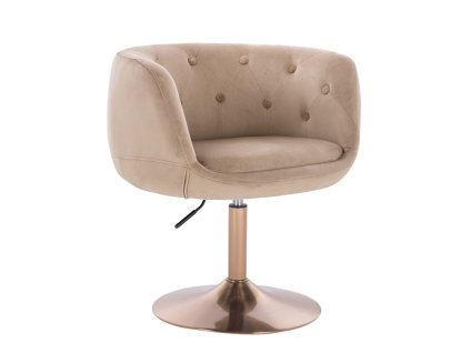 Židle MONTANA VELUR na zlatém talíři - latte