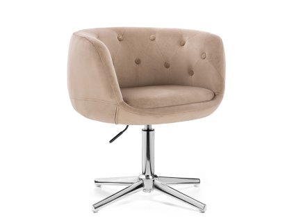 Židle MONTANA VELUR na stříbrném kříži - latte