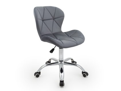 Židle LIVIO VELUR na stříbrné podstavě s kolečky - tmavě šedá