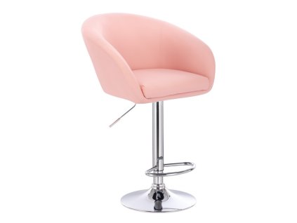 Barová židle VENICE na stříbrném talíři -světle  růžová