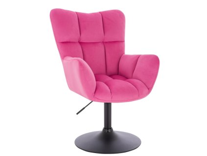 Křeslo AURORA VELUR na černém talíři - tmavě růžové