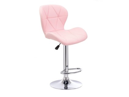 Barová židle LIVIO na stříbrném talíři - světle růžová