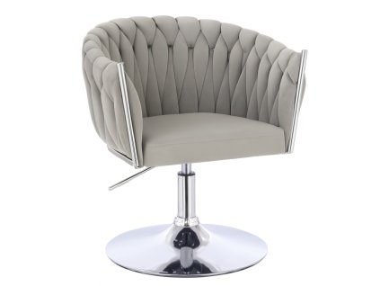 Židle NORDEN VELUR na stříbrném talíři - světle šedá