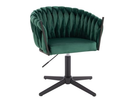 Židle NORDEN VELUR na černém kříži - zelená