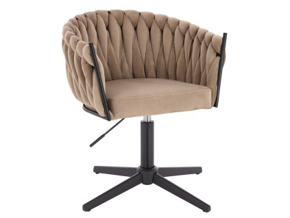 Židle NORDEN VELUR na černém kříži - latte