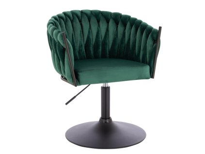 Židle NORDEN VELUR na černém talíři - zelená