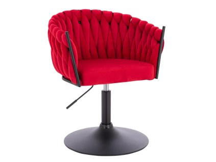 Židle NORDEN VELUR na černém talíři - červená