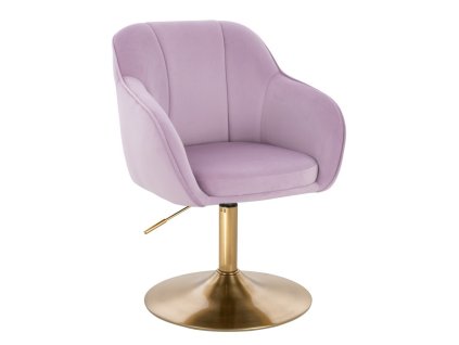 Židle AVOLA VELUR na zlatém talíři - levandule