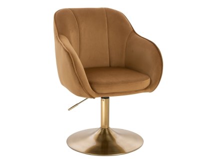 Židle AVOLA VELUR na zlatém talíři - medová