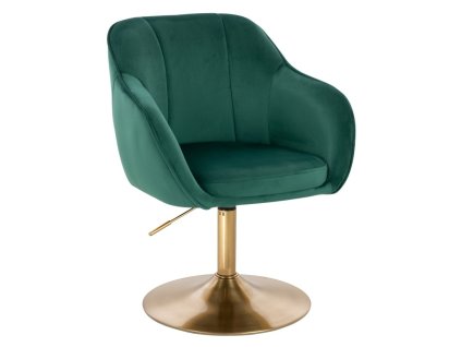 Židle AVOLA VELUR na zlatém talíři - zelená