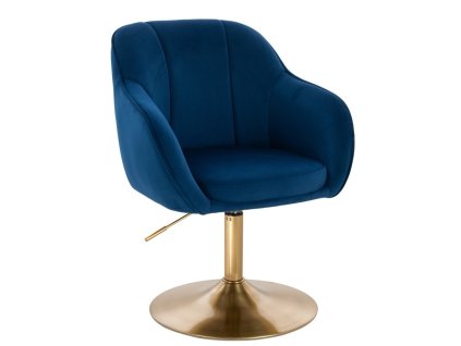 Židle AVOLA VELUR na zlatém talíři - modrá