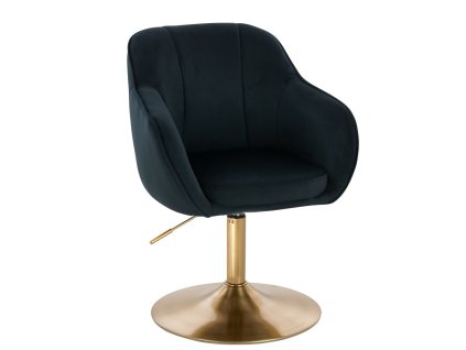 Židle AVOLA VELUR na zlatém talíři - černá