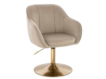 Židle AVOLA VELUR na zlatém talíři - latte
