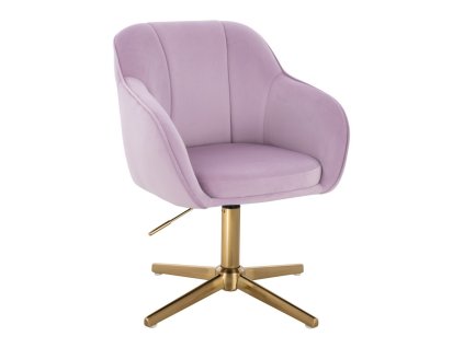 Židle AVOLA VELUR na zlatém kříži - levandule