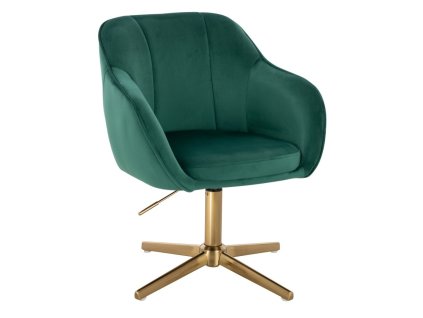 Židle AVOLA VELUR na zlatém kříži - zelená