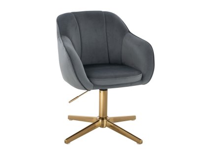 Židle AVOLA VELUR na zlatém kříži - tmavě šedádark grey 1