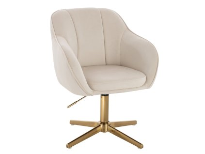 Židle AVOLA VELUR na zlatém kříži - krémová