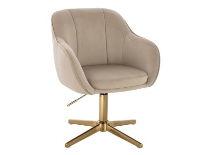 Židle AVOLA VELUR na zlatém kříži - latte