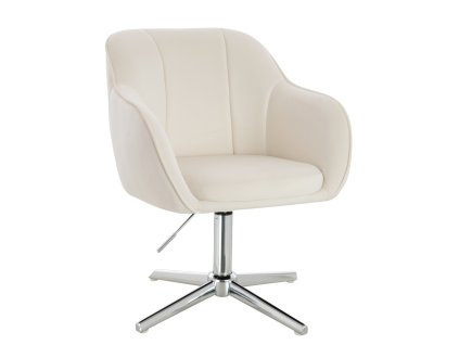 Židle AVOLA VELUR na stříbrném kříži - bílá