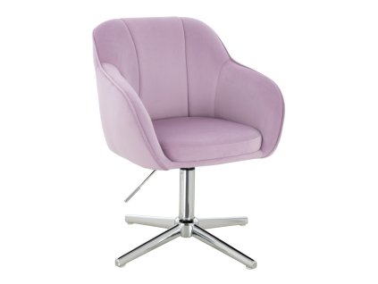 Židle AVOLA VELUR na stříbrném kříži - levandule