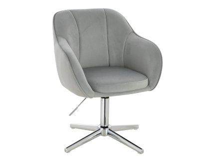 Židle AVOLA VELUR na stříbrném kříži - světle šedá